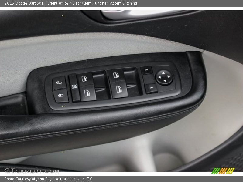 Bright White / Black/Light Tungsten Accent Stitching 2015 Dodge Dart SXT