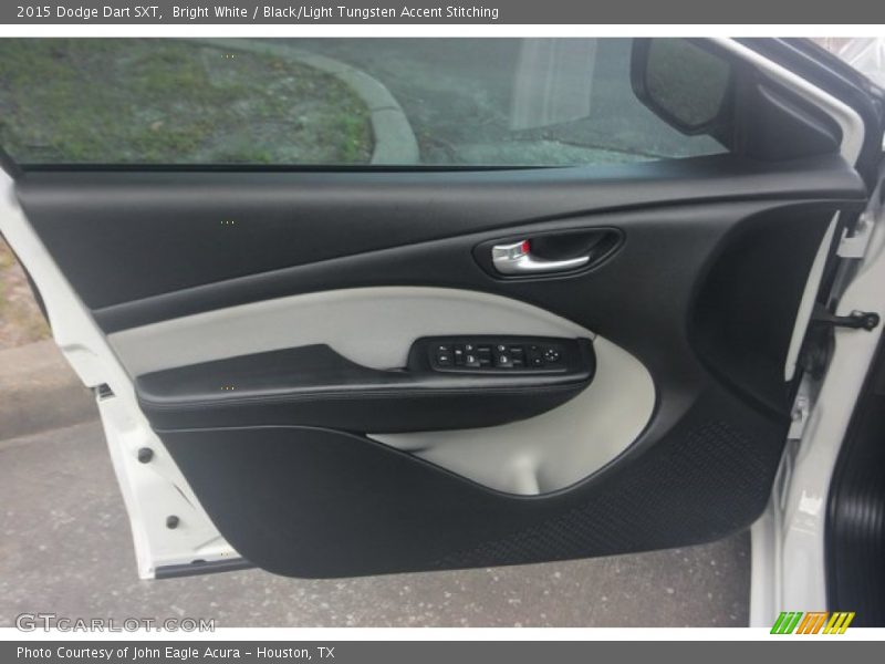 Bright White / Black/Light Tungsten Accent Stitching 2015 Dodge Dart SXT