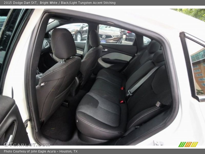 Bright White / Black/Light Tungsten Accent Stitching 2015 Dodge Dart SXT