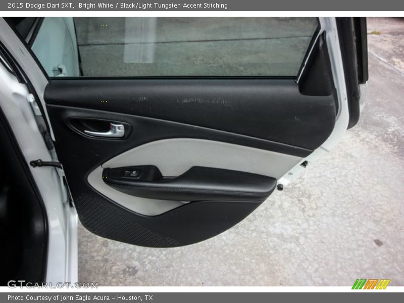 Bright White / Black/Light Tungsten Accent Stitching 2015 Dodge Dart SXT