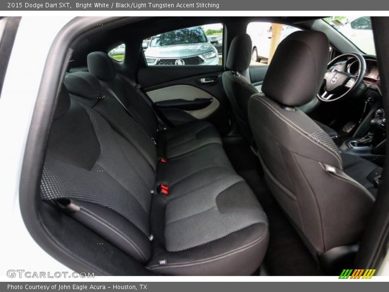 Bright White / Black/Light Tungsten Accent Stitching 2015 Dodge Dart SXT