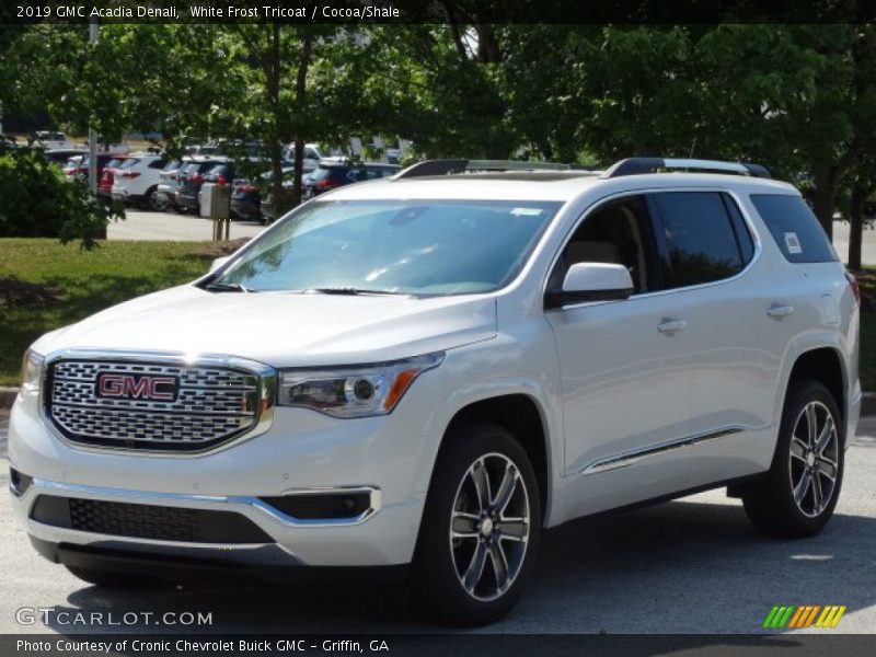 White Frost Tricoat / Cocoa/Shale 2019 GMC Acadia Denali