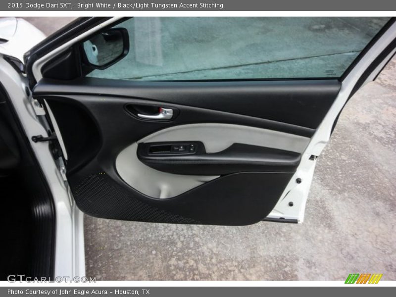 Bright White / Black/Light Tungsten Accent Stitching 2015 Dodge Dart SXT