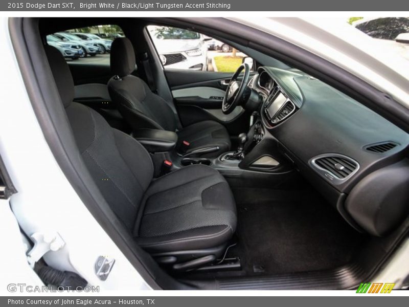 Bright White / Black/Light Tungsten Accent Stitching 2015 Dodge Dart SXT