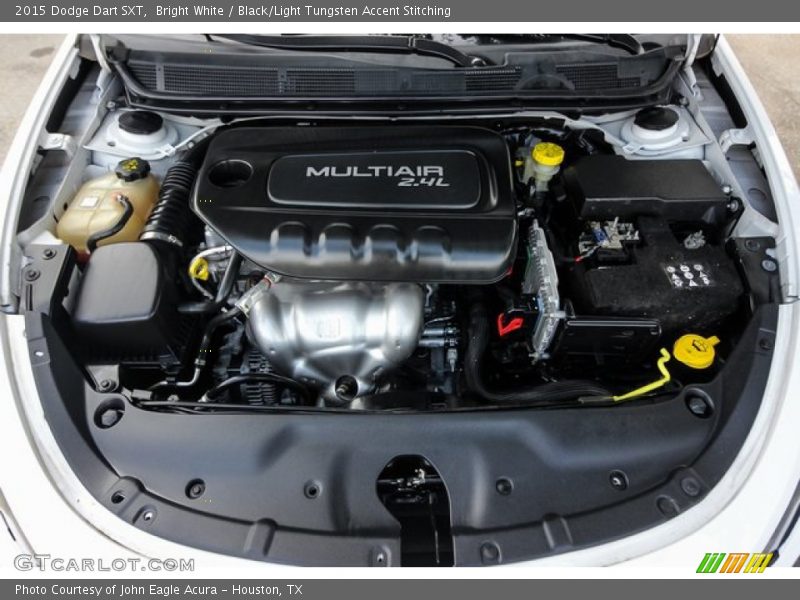 Bright White / Black/Light Tungsten Accent Stitching 2015 Dodge Dart SXT
