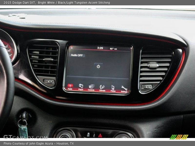 Bright White / Black/Light Tungsten Accent Stitching 2015 Dodge Dart SXT