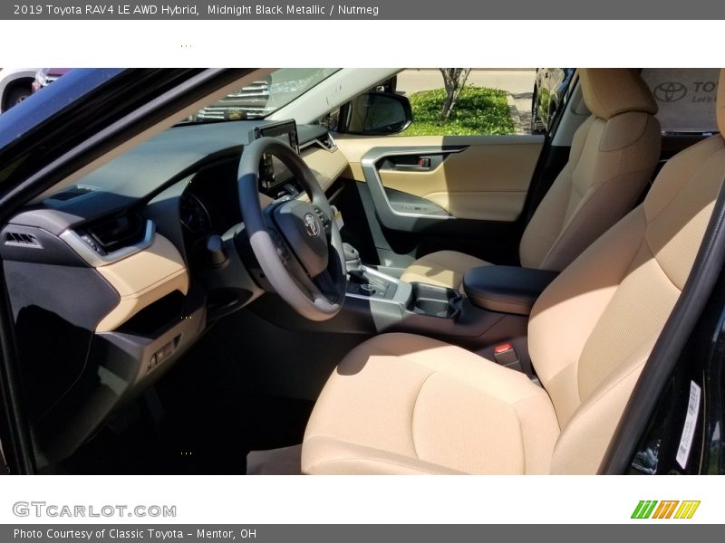 Midnight Black Metallic / Nutmeg 2019 Toyota RAV4 LE AWD Hybrid