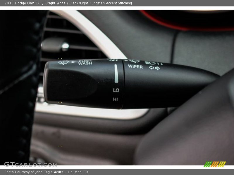 Bright White / Black/Light Tungsten Accent Stitching 2015 Dodge Dart SXT