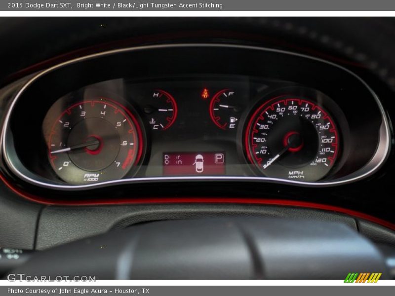 Bright White / Black/Light Tungsten Accent Stitching 2015 Dodge Dart SXT