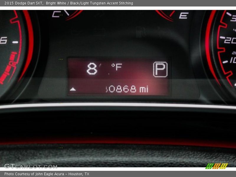 Bright White / Black/Light Tungsten Accent Stitching 2015 Dodge Dart SXT