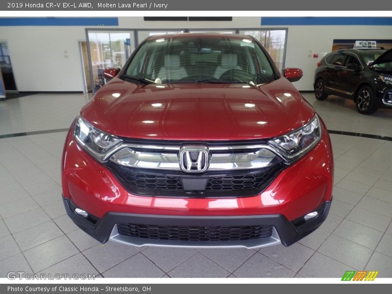 Molten Lava Pearl / Ivory 2019 Honda CR-V EX-L AWD
