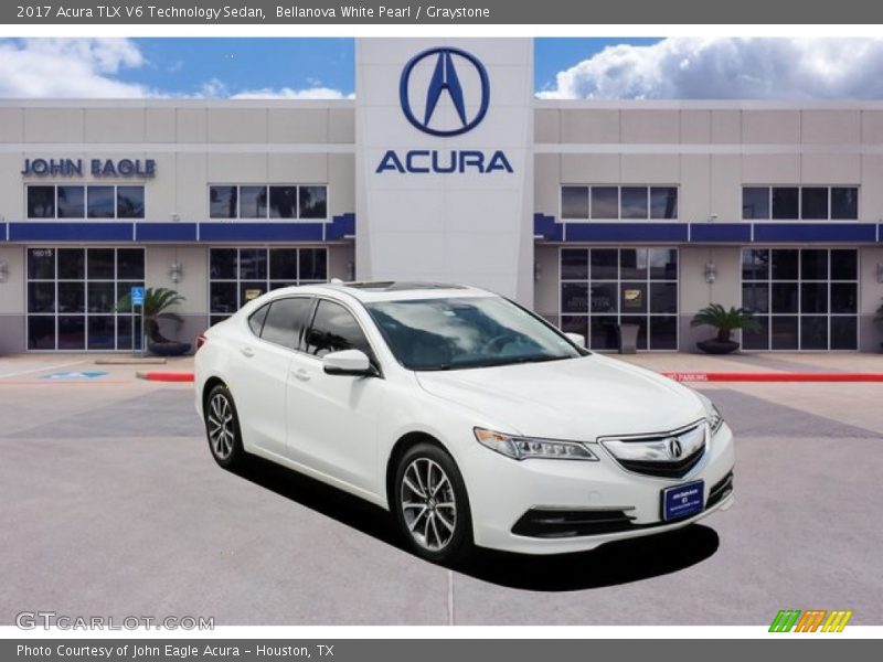 Bellanova White Pearl / Graystone 2017 Acura TLX V6 Technology Sedan