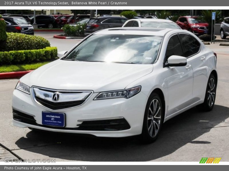 Bellanova White Pearl / Graystone 2017 Acura TLX V6 Technology Sedan
