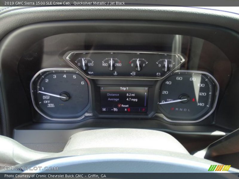 Quicksilver Metallic / Jet Black 2019 GMC Sierra 1500 SLE Crew Cab