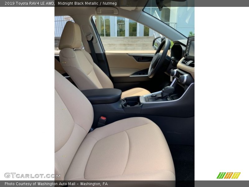 Midnight Black Metallic / Nutmeg 2019 Toyota RAV4 LE AWD
