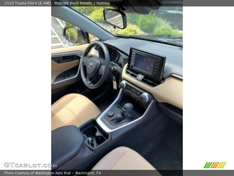Midnight Black Metallic / Nutmeg 2019 Toyota RAV4 LE AWD