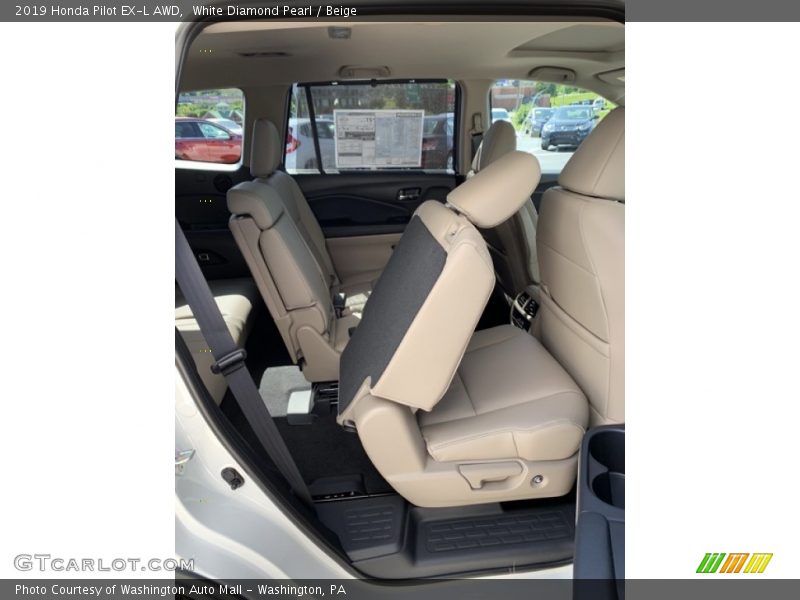 White Diamond Pearl / Beige 2019 Honda Pilot EX-L AWD