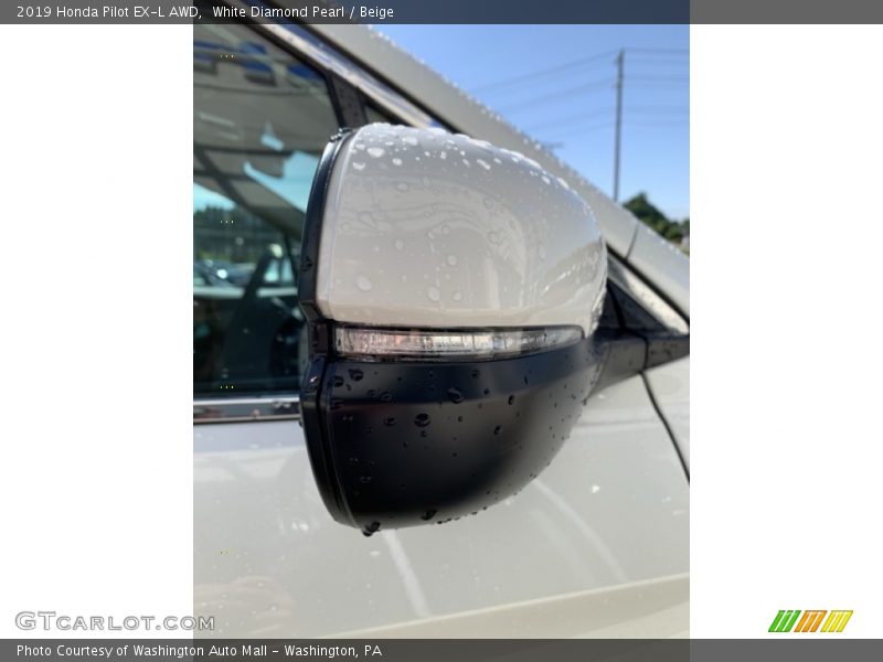 White Diamond Pearl / Beige 2019 Honda Pilot EX-L AWD