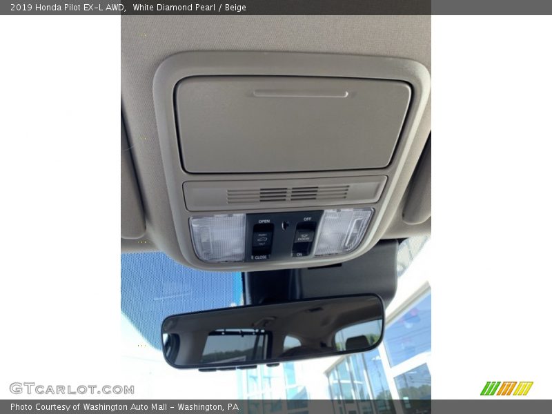 White Diamond Pearl / Beige 2019 Honda Pilot EX-L AWD
