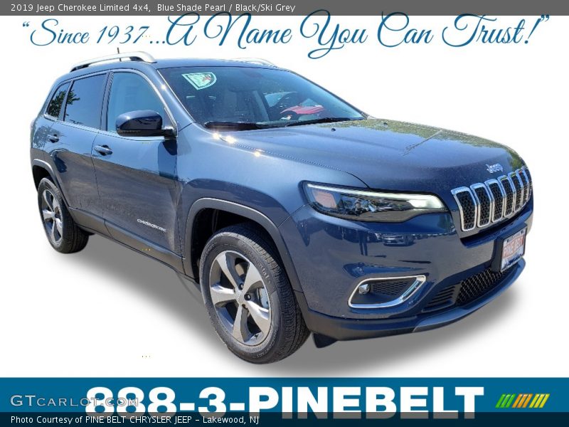 Blue Shade Pearl / Black/Ski Grey 2019 Jeep Cherokee Limited 4x4