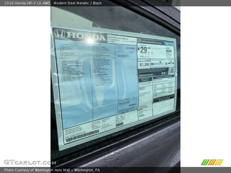 Modern Steel Metallic / Black 2019 Honda HR-V LX AWD