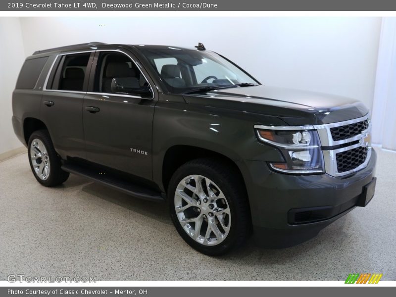 Deepwood Green Metallic / Cocoa/Dune 2019 Chevrolet Tahoe LT 4WD
