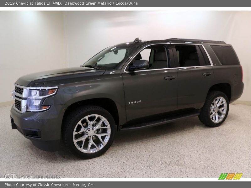 Deepwood Green Metallic / Cocoa/Dune 2019 Chevrolet Tahoe LT 4WD