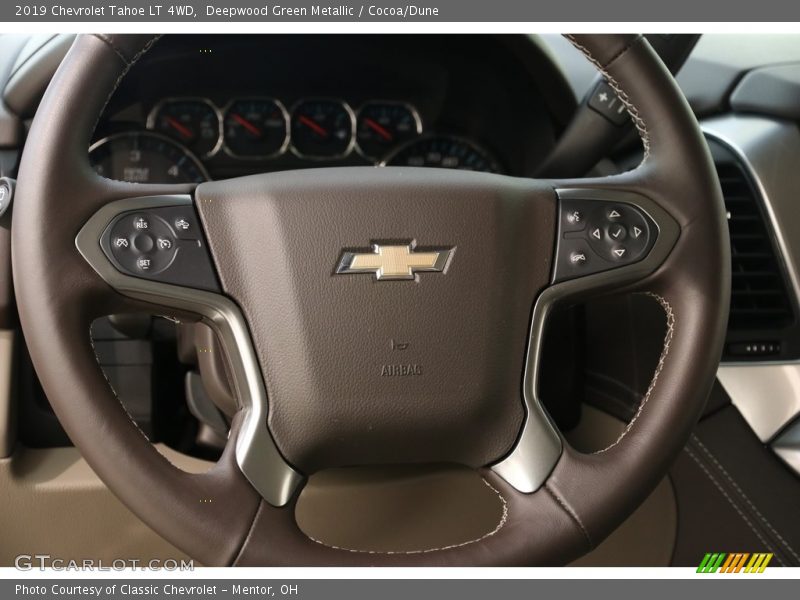 Deepwood Green Metallic / Cocoa/Dune 2019 Chevrolet Tahoe LT 4WD