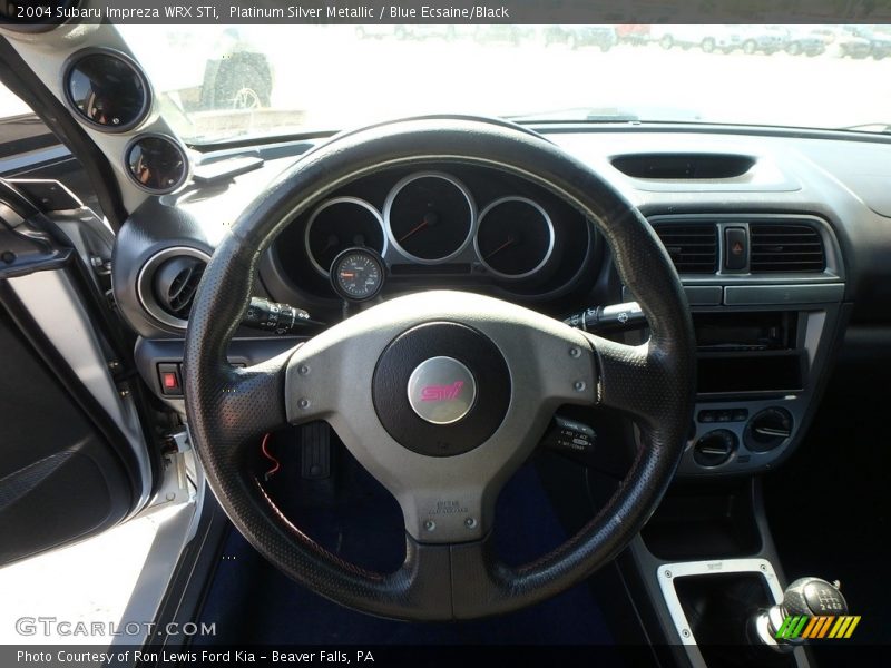 Platinum Silver Metallic / Blue Ecsaine/Black 2004 Subaru Impreza WRX STi