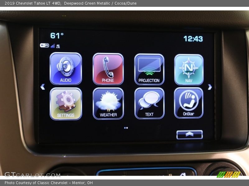 Deepwood Green Metallic / Cocoa/Dune 2019 Chevrolet Tahoe LT 4WD