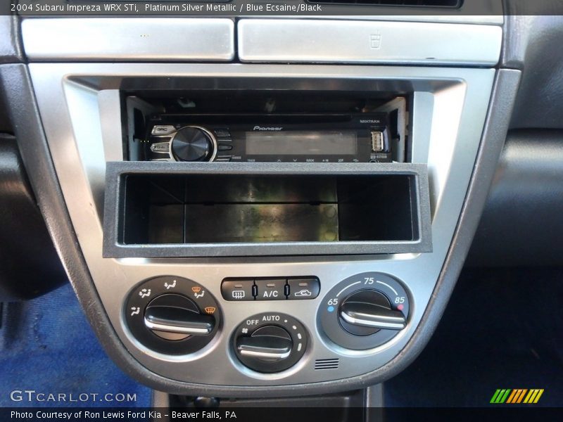 Platinum Silver Metallic / Blue Ecsaine/Black 2004 Subaru Impreza WRX STi