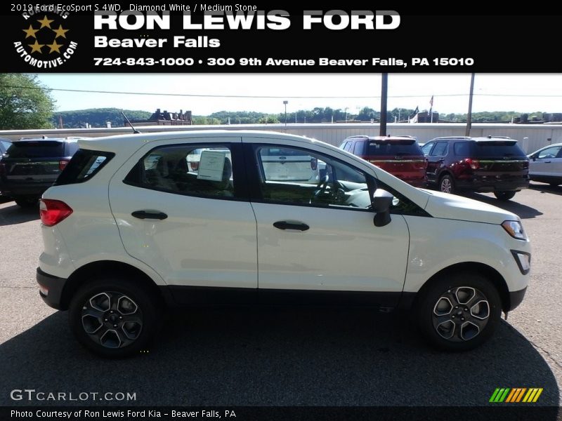 Diamond White / Medium Stone 2019 Ford EcoSport S 4WD