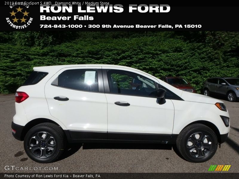 Diamond White / Medium Stone 2019 Ford EcoSport S 4WD