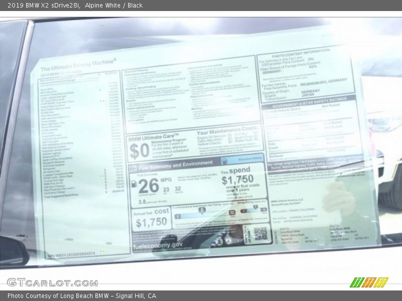 Alpine White / Black 2019 BMW X2 sDrive28i