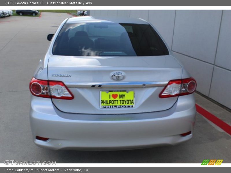 Classic Silver Metallic / Ash 2012 Toyota Corolla LE