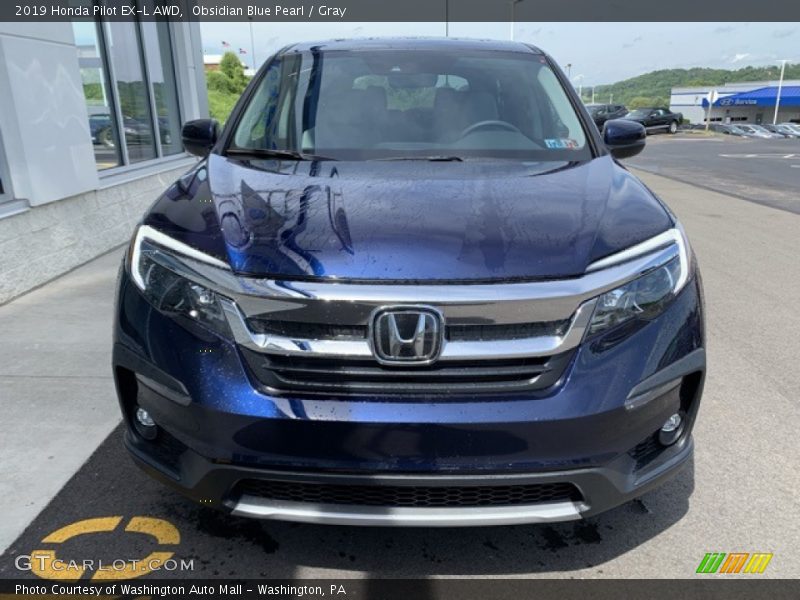 Obsidian Blue Pearl / Gray 2019 Honda Pilot EX-L AWD