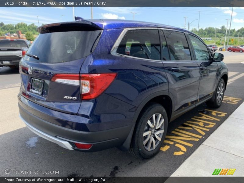Obsidian Blue Pearl / Gray 2019 Honda Pilot EX-L AWD