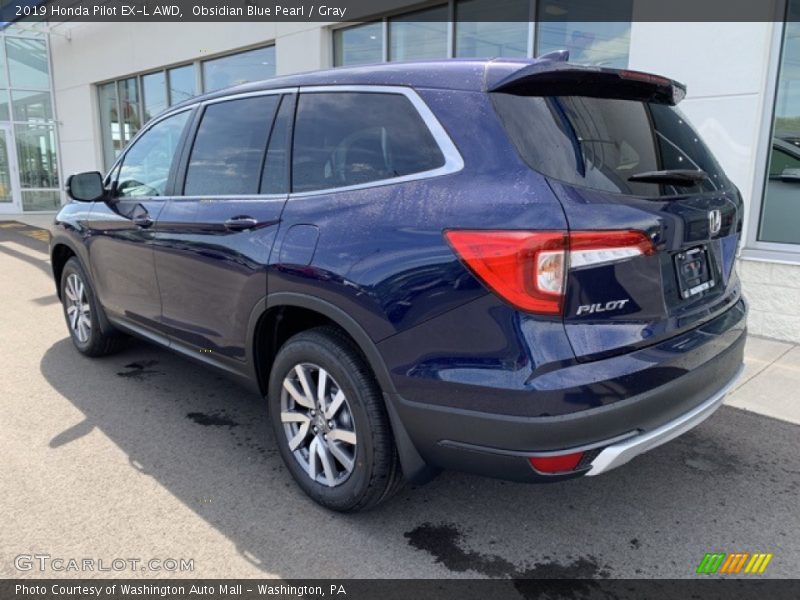 Obsidian Blue Pearl / Gray 2019 Honda Pilot EX-L AWD