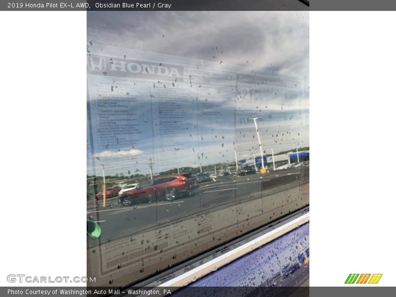 Obsidian Blue Pearl / Gray 2019 Honda Pilot EX-L AWD