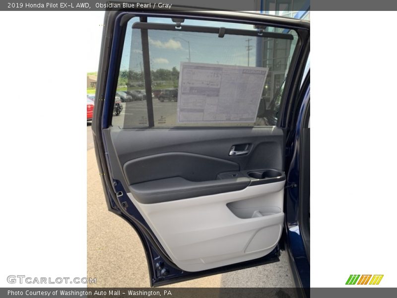 Obsidian Blue Pearl / Gray 2019 Honda Pilot EX-L AWD