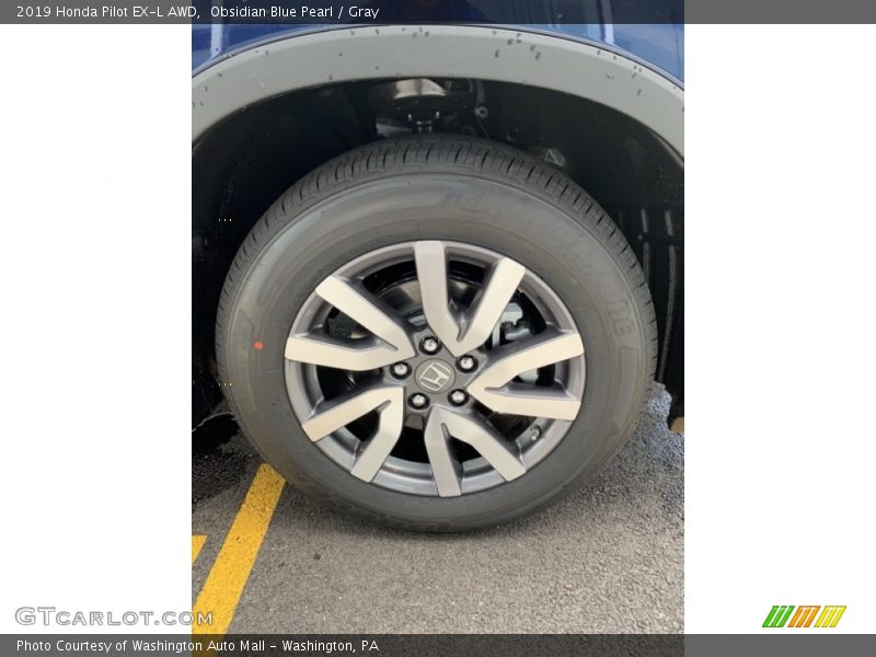 Obsidian Blue Pearl / Gray 2019 Honda Pilot EX-L AWD