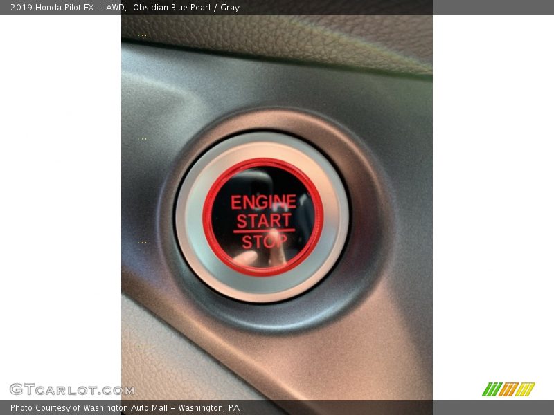 Obsidian Blue Pearl / Gray 2019 Honda Pilot EX-L AWD