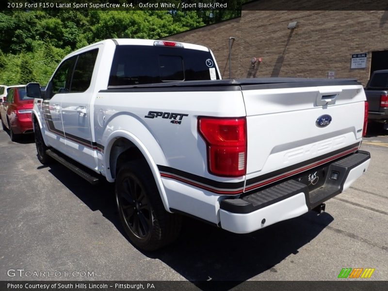 Oxford White / Sport Black/Red 2019 Ford F150 Lariat Sport SuperCrew 4x4