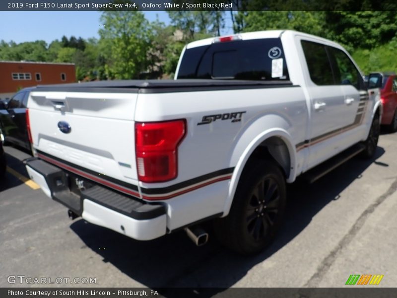 Oxford White / Sport Black/Red 2019 Ford F150 Lariat Sport SuperCrew 4x4