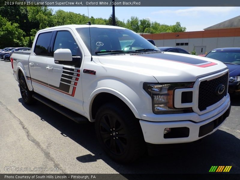 Oxford White / Sport Black/Red 2019 Ford F150 Lariat Sport SuperCrew 4x4