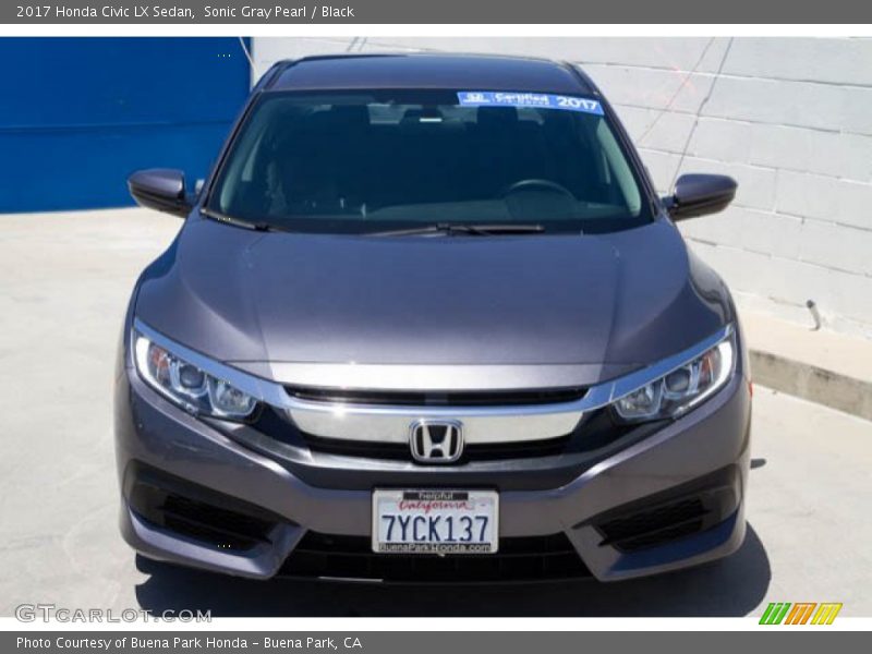 Sonic Gray Pearl / Black 2017 Honda Civic LX Sedan