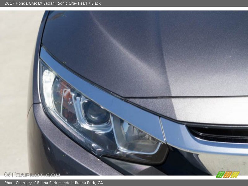 Sonic Gray Pearl / Black 2017 Honda Civic LX Sedan