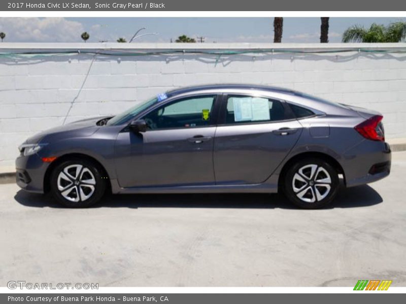 Sonic Gray Pearl / Black 2017 Honda Civic LX Sedan