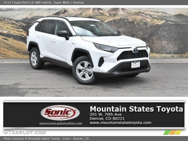 Super White / Nutmeg 2019 Toyota RAV4 LE AWD Hybrid