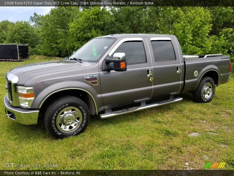 Dark Shadow Grey Metallic / Medium Stone 2008 Ford F250 Super Duty XLT Crew Cab